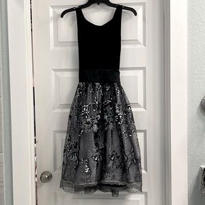 black/silver formal dress